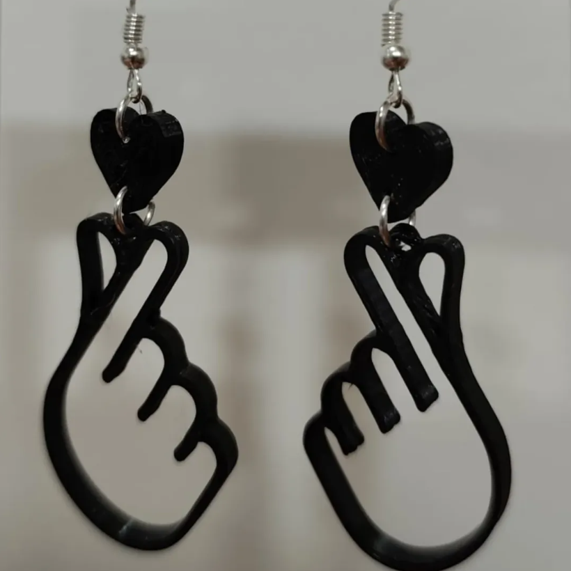 Pendientes Finger Heart Coreano